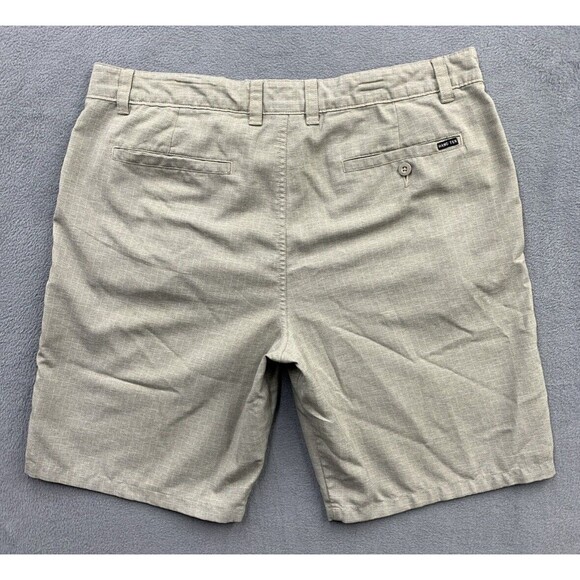 Hang Ten Bermuda Casual Shorts Mens Size 36X9 Khaki Slash Pockets Poly Blend - Picture 3 of 16